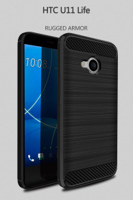 Силиконов гръб ТПУ Карбон за HTC U11 Life черен